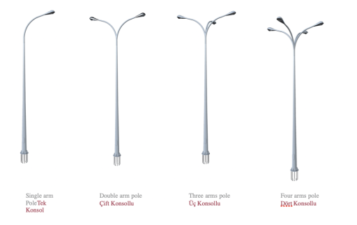 عمود إنارة جديد من نوع Tedaş بطول 22 مترًا